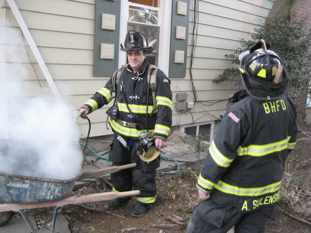 Ex Chief Lombardo and Lt. Sulenski on Babbitt road for a chimney fire